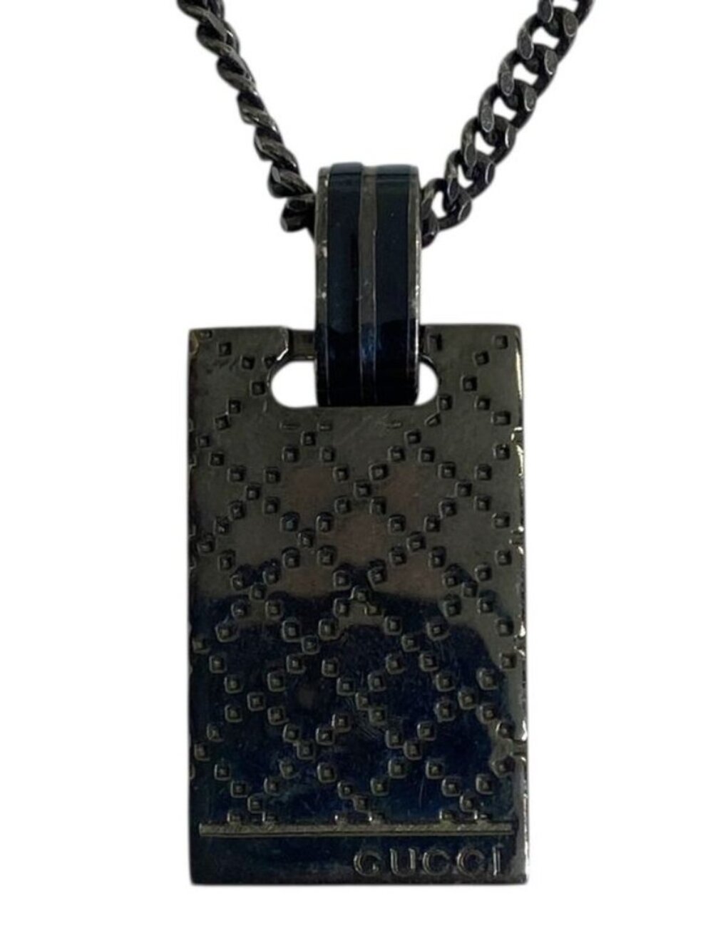 Gucci Diamante Diamantissima Necklace Pendant Square Plate Logo
